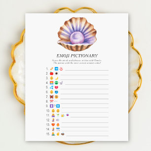 parelmoer baby shower Emoji pictionary spel