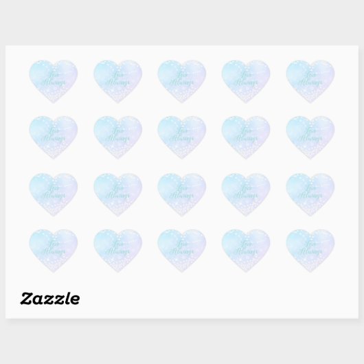 Parelmoer Blauw Roze Schittert Hart Sticker (Vel)