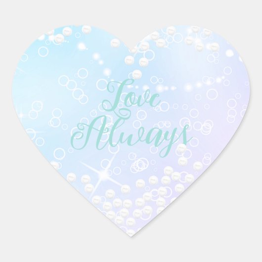 Parelmoer Blauw Roze Schittert Hart Sticker (Voorkant)