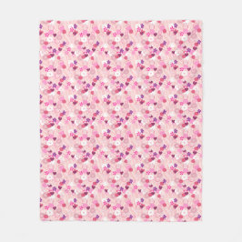 Parelmoer, Bloemen & Roze Fleece Deken