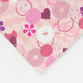 Parelmoer, Bloemen & Roze Fleece Deken (Hoek)