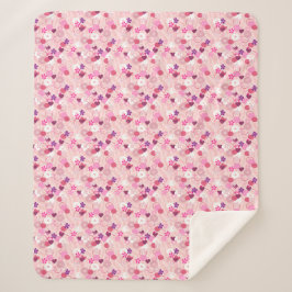 Parelmoer, Bloemen & Roze Sherpa Deken