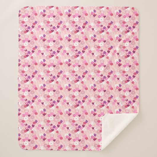 Parelmoer, Bloemen & Roze Sherpa Deken (Voorkant)