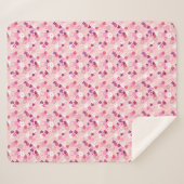 Parelmoer, Bloemen & Roze Sherpa Deken (Voorkant (horizontaal))