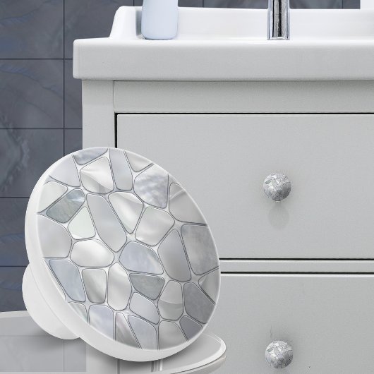 Parelmoer - Cellen Collage N17 Keramische Knop