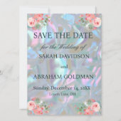 Parelmoer Elegante Trouw 'Save the Date' Kaart (Voorkant)