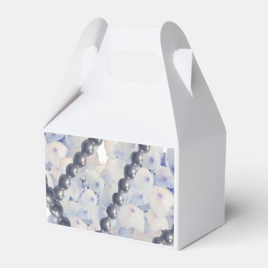 Parelmoer en Lichtblauwe Hydrangea Favor Doos Bedankdoosjes (Voorkant Zijde)