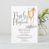 Parelmoer en Prosecco Elegante Bruidsborrel Kaart (Staand voorkant)