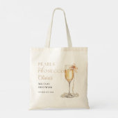 Parelmoer En Prosecco Elegante Bruidsbruiloft Tote Bag (Achterkant)