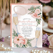 Parelmoer en Prosecco Elegante Bruidsuitnodiging Kaart