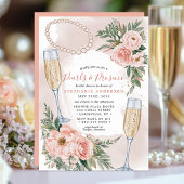 Parelmoer en Prosecco Elegante Bruidsuitnodiging Kaart