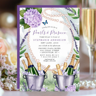 Parelmoer en Prosecco Elegante Tuin Bruidsdouche Kaart