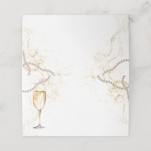 Parelmoer en Prosecco Lege Voedsetlabel of Plaatskaartje (Buitenkant ongevouwen)