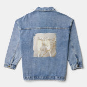 Parelmoer en Prosecco Moderne Elegante Bruidsborre Denim Jacket (Achterkant)