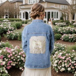 Parelmoer en Prosecco Moderne Elegante Bruidsborre Denim Jacket