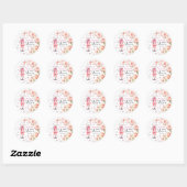 Parelmoer en Prosecco Stof Roze Rozens Bruidsontbi Ronde Sticker (Vel)