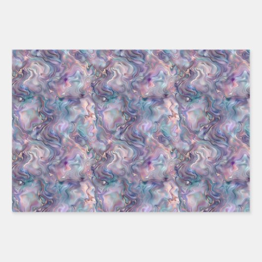 Parelmoer Floral Wrapping Paper Sheets (Voorkant 3)