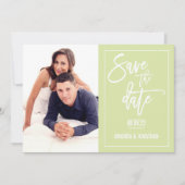 Parelmoer Geel en Bruiloft Wit Save the Date (Voorkant)