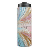 Parelmoer geschilderde parels schelpen thermosbeker (Voorkant)