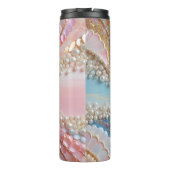 Parelmoer geschilderde parels schelpen thermosbeker (Achterkant)