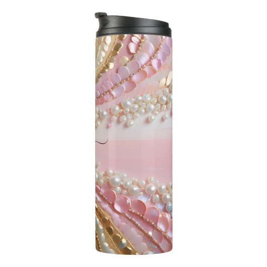 Parelmoer geschilderde parels schelpen thermosbeker (Geroteerd rechts)