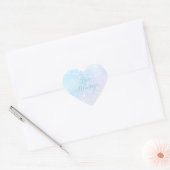 Parelmoer Glanst Blauw Roze  Hart Sticker (Envelop)