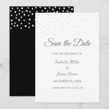 Parelmoer op Zwart & Wit Trouwkaart Save the Date 