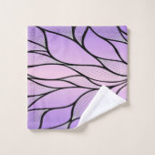 Parelmoer Paarse Creative Leave Pattern Bad Handdoek (Wasdoekje)