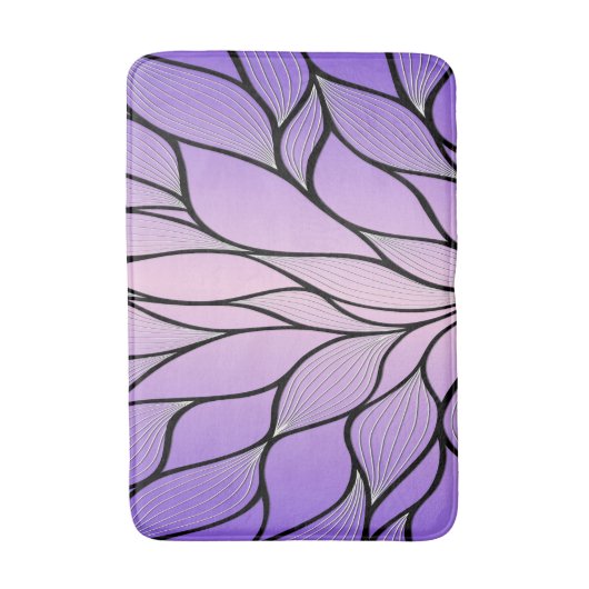 Parelmoer Paarse Creative Leave Pattern Badmat (Voorkant Verticaal)