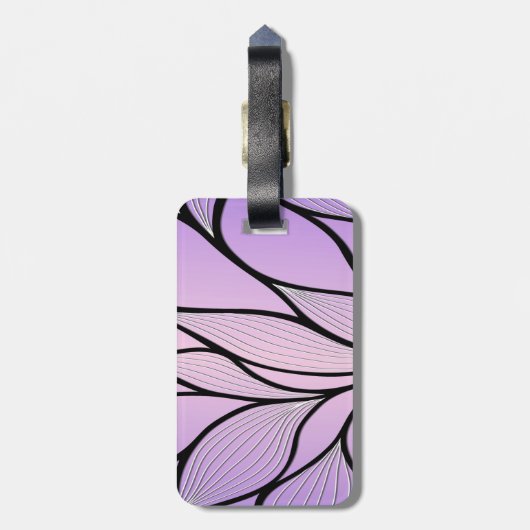Parelmoer Paarse Creative Leave Pattern Bagagelabel (Achterkant verticaal)