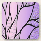Parelmoer Paarse Creative Leave Pattern Bier Onderzetter (Voorkant)