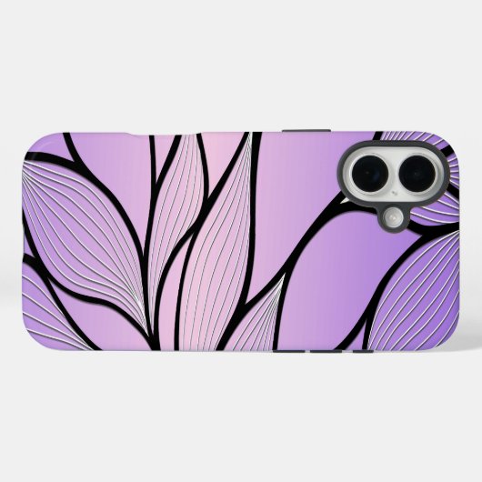 Parelmoer Paarse Creative Leave Pattern Case-Mate iPhone Case (Achterkant (horizontaal))