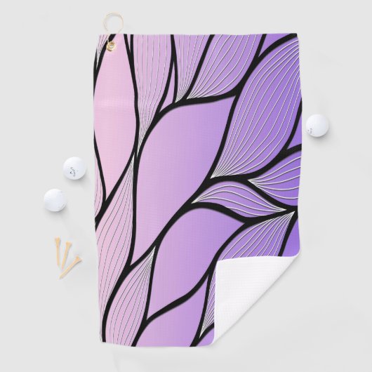 Parelmoer Paarse Creative Leave Pattern Golfhanddoek (Insitu)