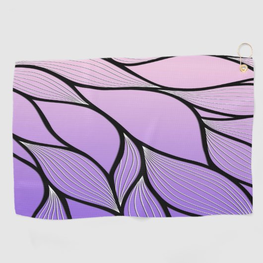 Parelmoer Paarse Creative Leave Pattern Golfhanddoek (Horizontaal)