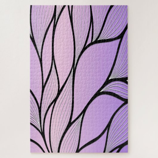 Parelmoer Paarse Creative Leave Pattern Legpuzzel (Verticaal)