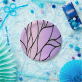 Parelmoer Paarse Creative Leave Pattern Papieren Bordje (Feest)