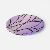 Parelmoer Paarse Creative Leave Pattern Papieren Bordje (Gekanteld)