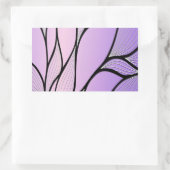 Parelmoer Paarse Creative Leave Pattern Rechthoekige Sticker (Tas)