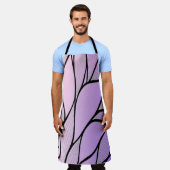 Parelmoer Paarse Creative Leave Pattern Schort (Gedragen)