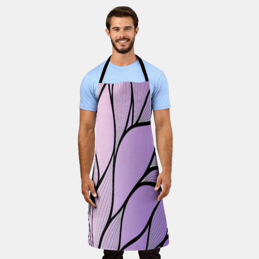 Parelmoer Paarse Creative Leave Pattern Schort (Gedragen)