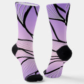 Parelmoer Paarse Creative Leave Pattern Sokken (Gebogen)