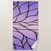 Parelmoer Paarse Creative Leave Pattern Strandlaken (Voorkant)