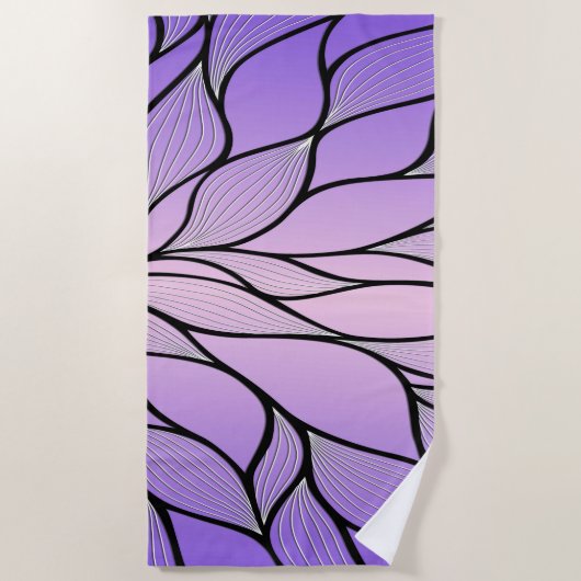 Parelmoer Paarse Creative Leave Pattern Strandlaken (Voorkant)