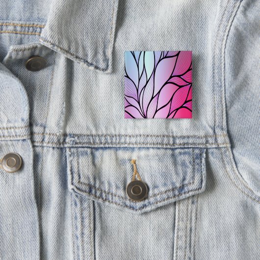 Parelmoer Paarse Creative Leave Pattern Vierkante Button 5,1 Cm (In situ)