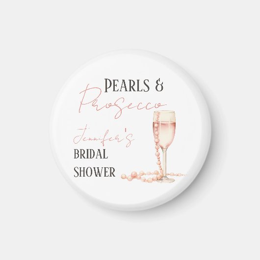 Parelmoer & Prosecco Blush Roze Bruidsuitvaart Magneet (Voorkant)