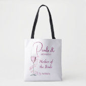 Parelmoer Prosecco Moeder van de Bruid Bruiloft Fe Tote Bag (Voorkant)