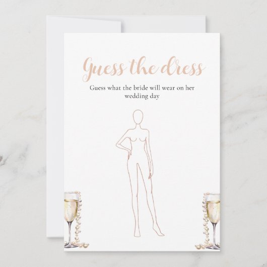 Parelmoer Prosecco Raad de jurk Bruids douche spel Kaart (Voorkant)