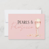 Parelmoer & Prosecco Roze Bruidsdouche Bedankkaart (Achterkant)