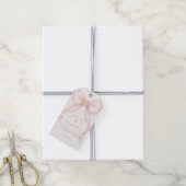 Parelmoer Roze Strik Doop Bedankt Cadeaulabel (Met Touw)