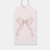 Parelmoer Roze Strik Doop Bedankt Cadeaulabel (Achterkant)